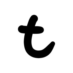 Hand-drawn t small letter icon
