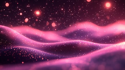 Abstract Scene Featuring Saturn Against a Cosmic Background with Sparkling Elements