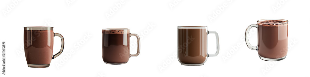 Poster Isolated on a transparent background is a glass mug of hot chocolate, an image generated using Generative Ai