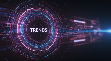 Fototapeta premium Digital Trends: A captivating digital artwork of the word 