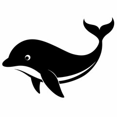 Black Whale Outline Illustration