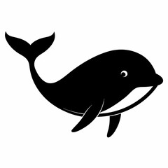 Black Whale Outline Illustration