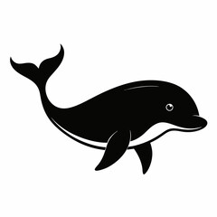Black Whale Outline Illustration