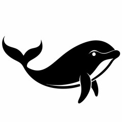 Black Whale Outline Illustration