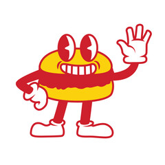 burger mascot funny cartoon character