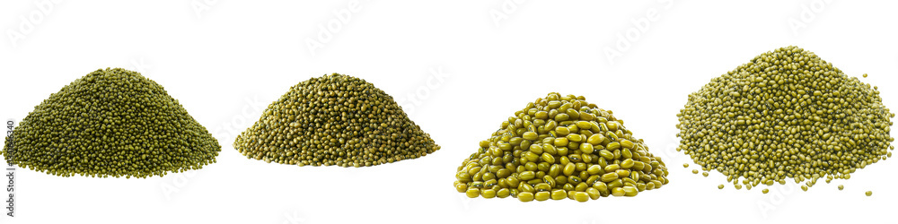 Poster on a transparent background, a single green mung bean is shown, generated using the power of generat