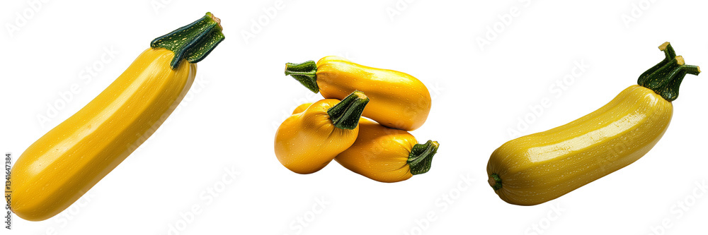 Aufkleber Generative Ai has produced an image of a yellow squash on its own on a transparent background
