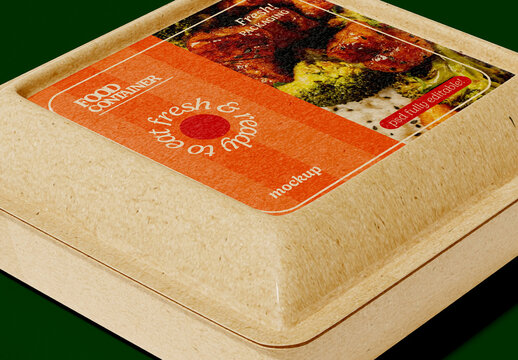 Close-Up Food Container Mockup
