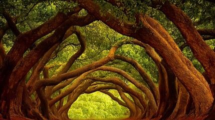 Fototapeta premium Lush Tree Tunnel Pathway