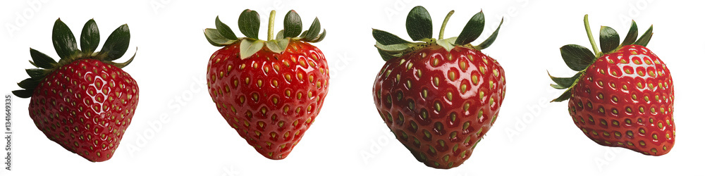 Poster On a transparent background, a strawberry is shown in isolation, the result of Generative Ai creation