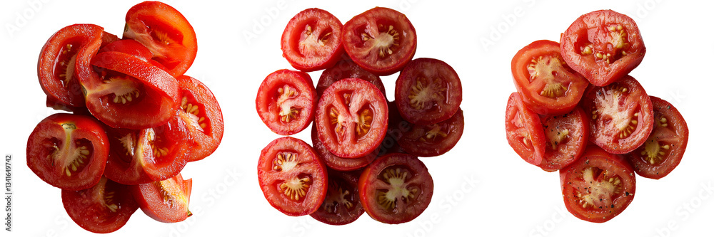 Poster A transparent background showcases isolated tomato slices created by Generative Ai