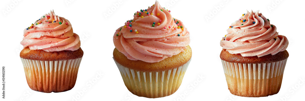 Poster The image of a cupcake isolated on a transparent background was created with the help of generative ai