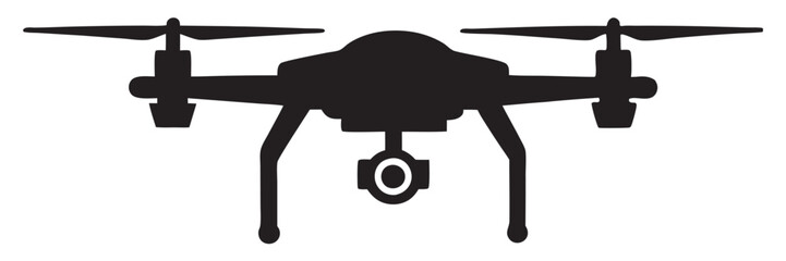 Drone Silhouette vector illustration, Drone line art vector outline drawing