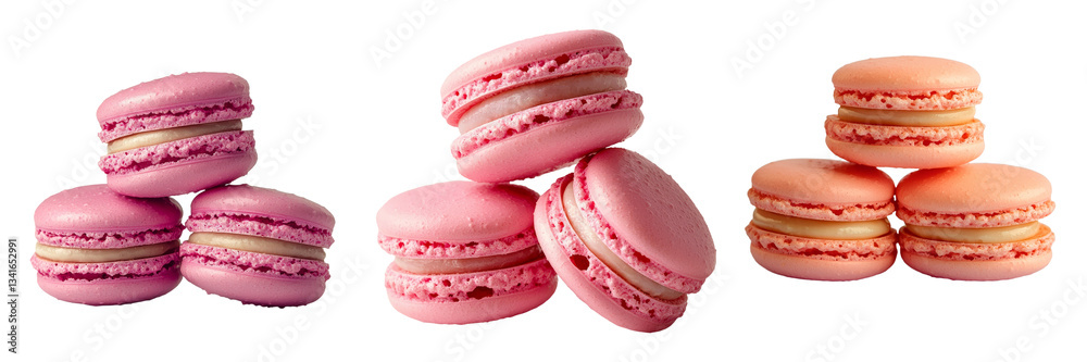 Poster on a transparent background, a solitary macaroon is generated using stock