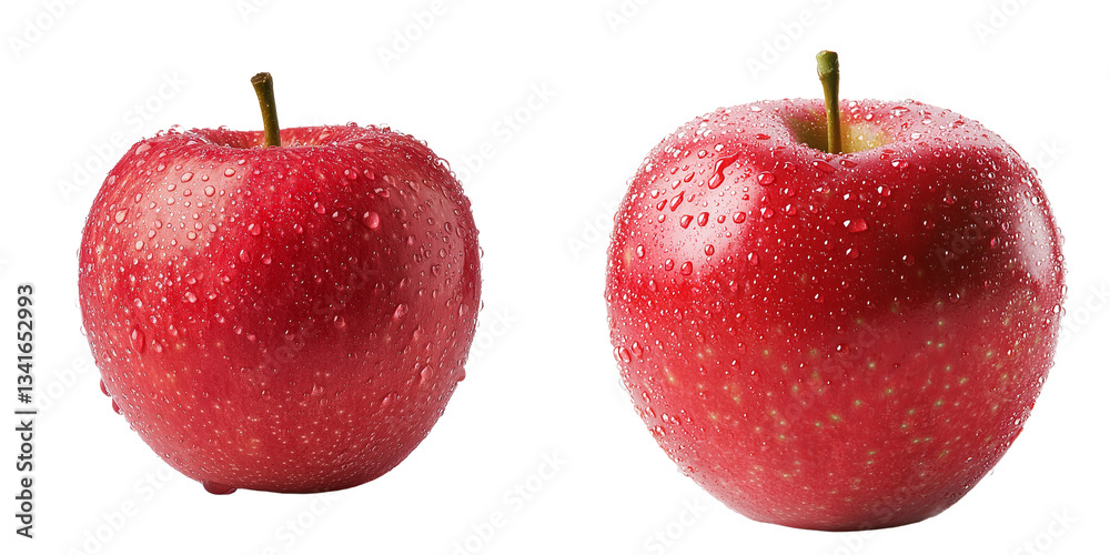 Poster Stock has been used to create an image of a single red apple isolated on a transparent background