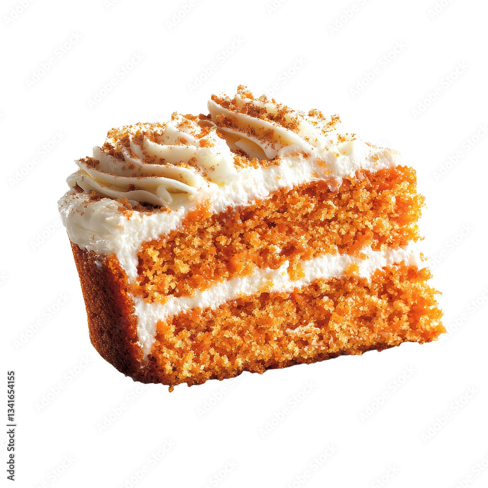 Aufkleber Stock has created an image of a slice of carrot cake isolated on a transparent background