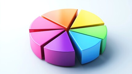 Obraz premium 3D financial pie chart with floating percentage labels, designed for a business growth report