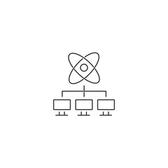Single outline icons related to quantum computing and artificial intelligence. Linear icon collection. Editable strokes. Vector illustration