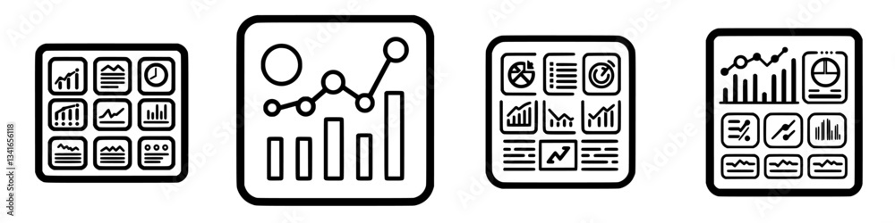 Poster visual representation of data analysis tools used in statistical reporting and information managemen