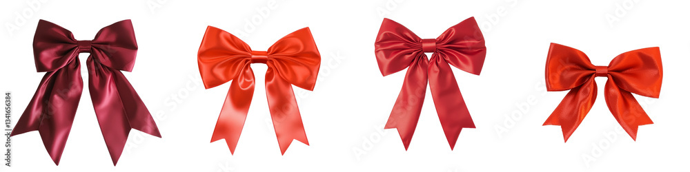 Poster On a transparent background, a red ribbon is depicted in isolation, a product of generative AI technology