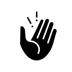 Obraz premium Vector black and white silhouette of a waving palm, drawn with minimalistic strokes