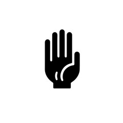 Obraz premium Vector black and white silhouette of an open palm, drawn with minimalist strokes