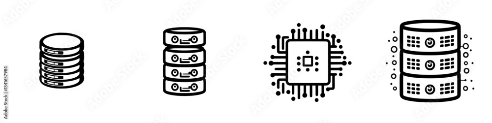 Poster understanding data storage concepts with visual representations of databases and processors in a min
