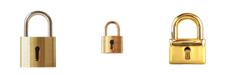 On a transparent background, a padlock is prominently displayed, symbolizing security and protection, all thanks to Generative Ai