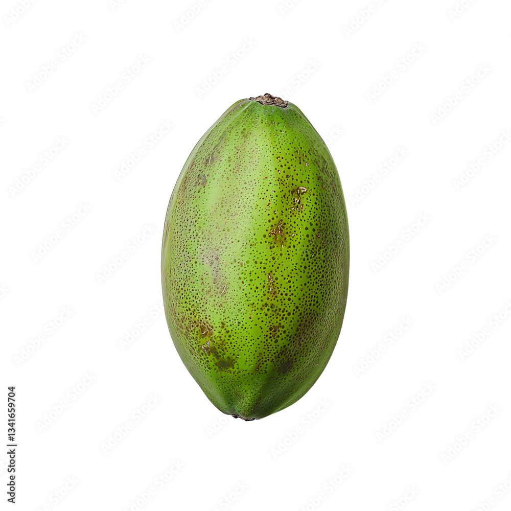 Aufkleber generative ai has produced an image of a lone ripe green banana set against a transparent background