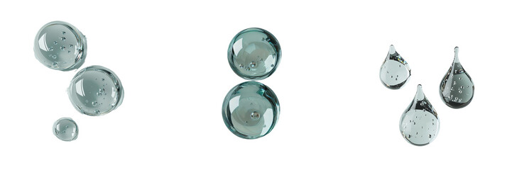 A transparent background isolates a serum or liquid gel moisturizer containing bubbles, a creation of Generative Ai