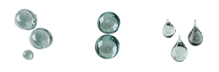 A transparent background isolates a serum or liquid gel moisturizer containing bubbles, a creation of Generative Ai