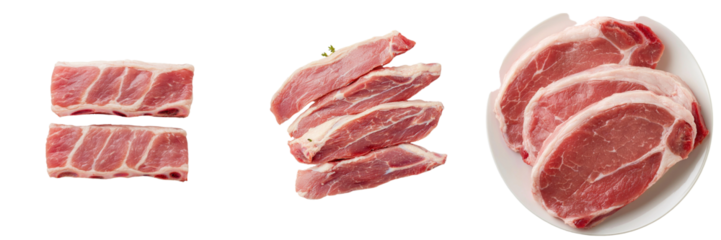 Isolated on a transparent background, pork shoulder meat is the subject of this Generative Ai image