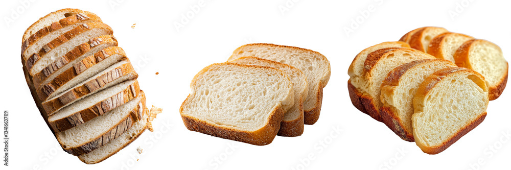 Poster Generative Ai has created an image of a loaf of sliced white bread isolated on a transparent background