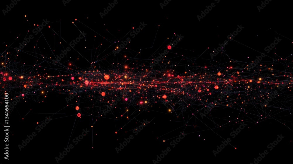 Poster creating a glowing data gigapixel machine learning model digital space visual content virtual enviro
