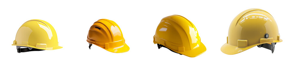 Fototapeta premium Generative Ai has produced an image of a yellow construction helmet used for safety, isolated and on a transparent background