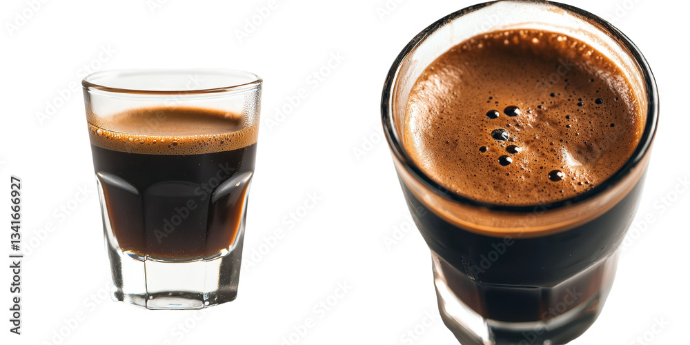 Poster generative ai generated a picture of black coffee that is isolated on a transparent background