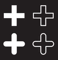 Obraz premium Plus Icon vector illustration. Add plus sign and symbol .More icon. Set of plus icons. 