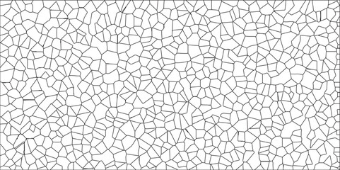 Black & white broken quartz stained glass background. Diamond shape polygonal texture. Rough, irregular texture composed of monochrome geometric elements. Geometric retro tiles pattern.
