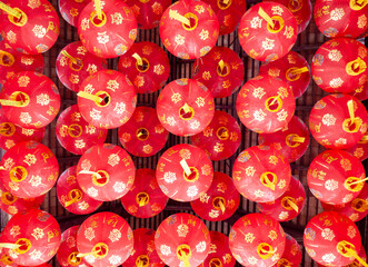 Happy Chinese New Year, traditional Chinese style red paper lantern