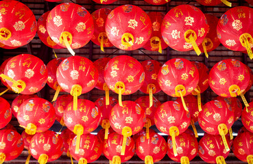 Happy Chinese New Year, traditional Chinese style red paper lantern