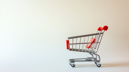 Minimalist shopping cart profile blank gigapixel digital art neutral background side view modern design
