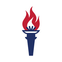 old fashioned torch symbolizing liberty vector illustration