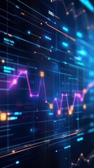 Vibrant Abstract Data Visualization with Colorful Graphs and Lines