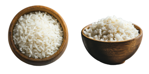 Isolated on a transparent background is a bowl of white rice created with Generative Ai