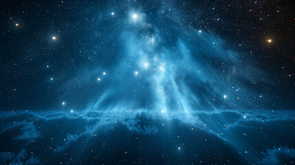 Fototapeta premium Starry night sky, star cluster and galaxy glow