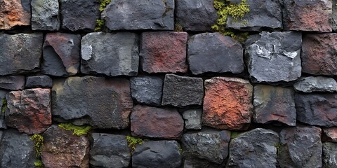 Obraz premium Rough stone wall, outdoor texture