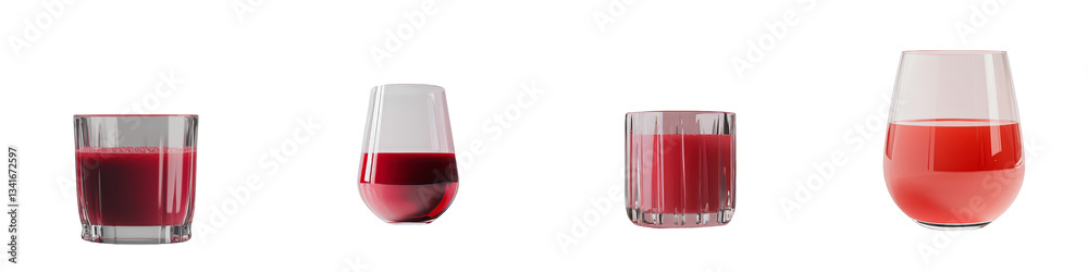 Aufkleber a transparent background isolates a glass of red liquid, an image produced by generative ai