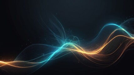 Fototapeta premium Abstract visualization of clean energy flow in the form of glowing lines.