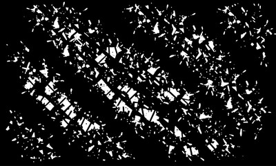 This features textured pattern with chaotic arrangement of white shapes against transparency background, resembling abstract art or distressed surface. design evokes sense of movement and