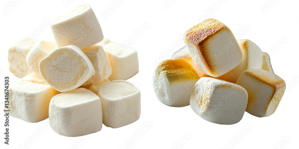 Aufkleber generative ai has produced an isolated pile of white marshmallows on a transparent background